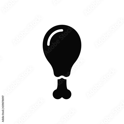 Black and white chicken drumstick icon