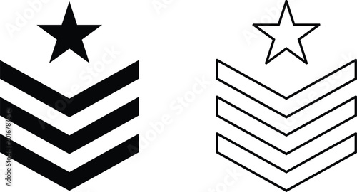 Cuadro en lienzo Military rank insignia with stars and chevrons