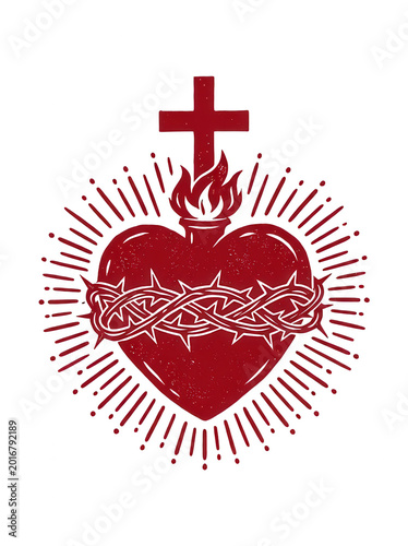 Sacred Heart of Jesus, transparent background, Christian symbol