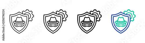 Photos Anti Spyware Icon Collection Different Style Outline