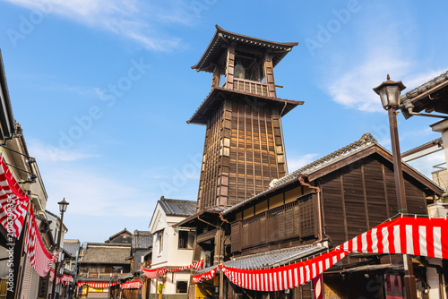 Canvas Print Bell of Time, a bell tower at Kawagoe city in Saitama Prefecture, Kanto, Japan
