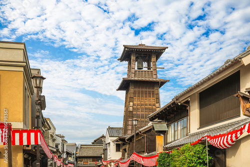 Fotografie Bell of Time, a bell tower at Kawagoe City in Saitama, Kanto, Japan