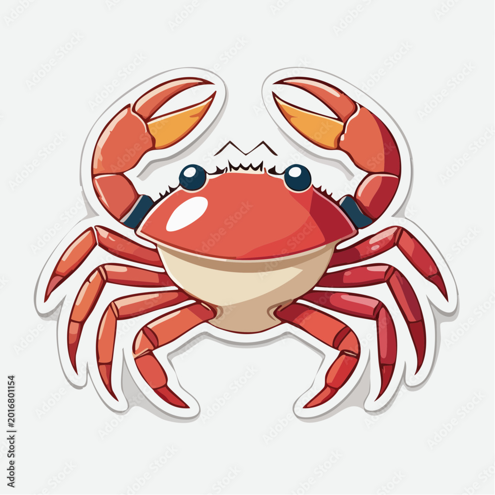 Fototapeta premium Cute Cartoon Crab Illustration
