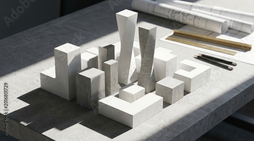 Fotografía Architectural Massing Study Model for Urban Masterplan Design