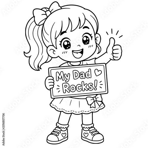 Father’s Day Kid Coloring Page for Kids | Printable Cute Child and Dad Theme Coloring Activity | Fun Family Classroom Worksheet for Preschool Kindergarten Elementary
