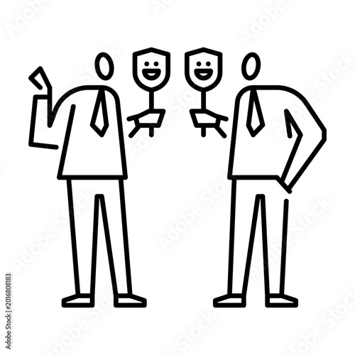 Slika na platnu fake people outline icon. politician illustration.