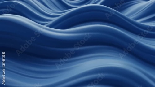 Abstract Blue Wave Motion Over Smooth Surfaces.