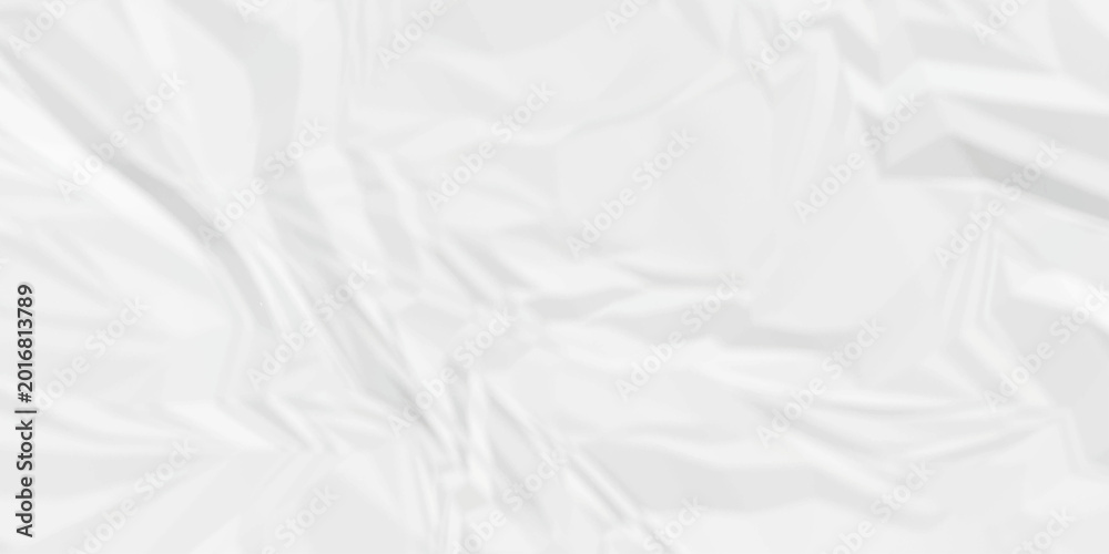 Fototapeta premium White paper wrinkled texture for background space. Rough white paper. Paper texture, recycled creased paper background.