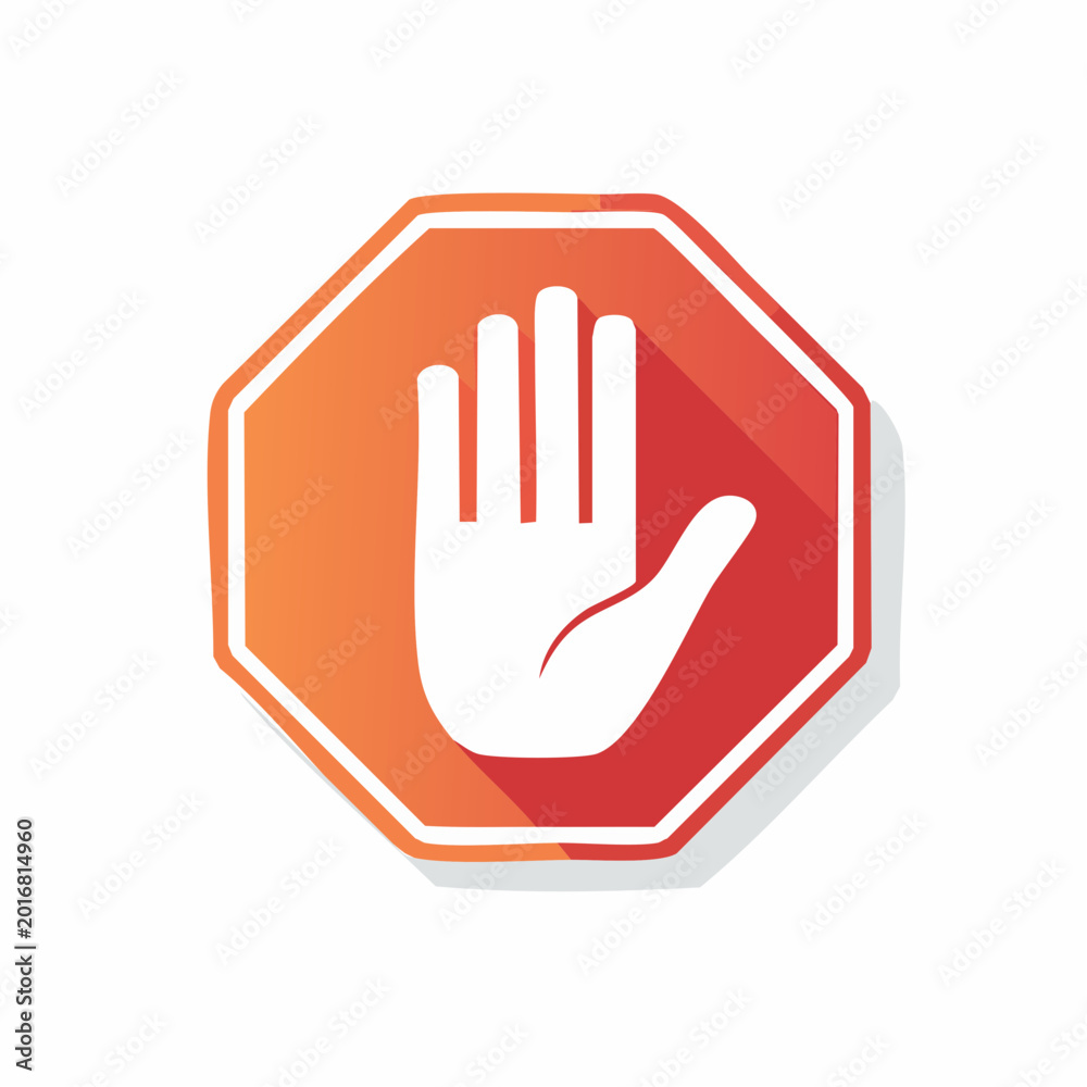 Fototapeta premium Stop Hand Sign Icon