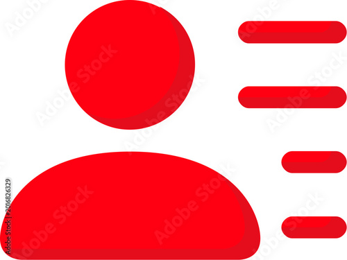 Foto Stylish blue person icon with text lines for user information