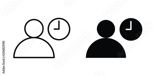 Tableau sur toile Busy icon in solid and flat style, Stroke icons.
