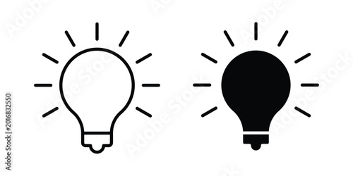 Bild auf Leinwand Idea icon in solid and flat style, Stroke icons.