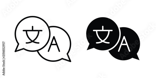 Konstfotografi Language icon in solid and flat style, Stroke icons.