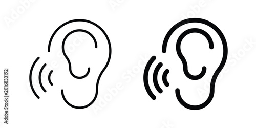 Slika na platnu Listening icon in solid and flat style, Stroke icons.