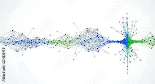 Abstract Digital Network Visualization with Connected Nodes and Lines.