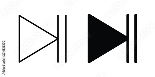 Obraz na płótnie Play pause icon in solid and flat style, Stroke icons.