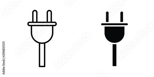 Картината върху платно Plug icon in solid and flat style, Stroke icons.
