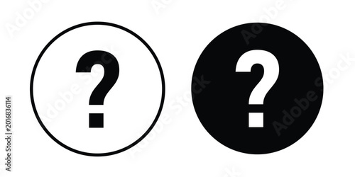 Tableau sur toile Question icon in solid and flat style, Stroke icons.