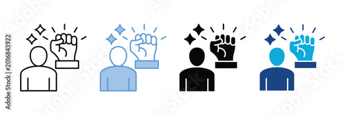 Tableau sur toile Courage  Icon Set Multiple Style Collection