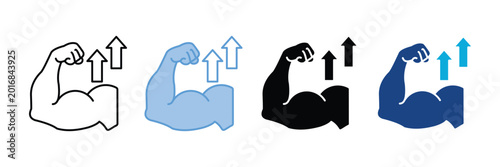 Billede på lærred Toughness Icon Set Multiple Style Collection