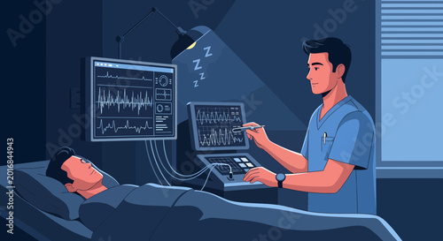 Sleep study monitoring with medical professional