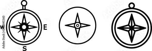 Bild auf Leinwand Compass Qibla Direction Icons