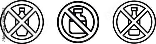 Bild auf Leinwand Islamic Prohibited Symbols Icons
