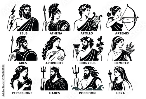 Bild auf Leinwand Greek Gods and Goddesses Group.