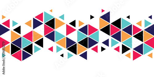 Vector modern seamless colorful geometry triangle pattern, color abstract geometric background, pillow multicolored print, retro texture, hipster fashion design