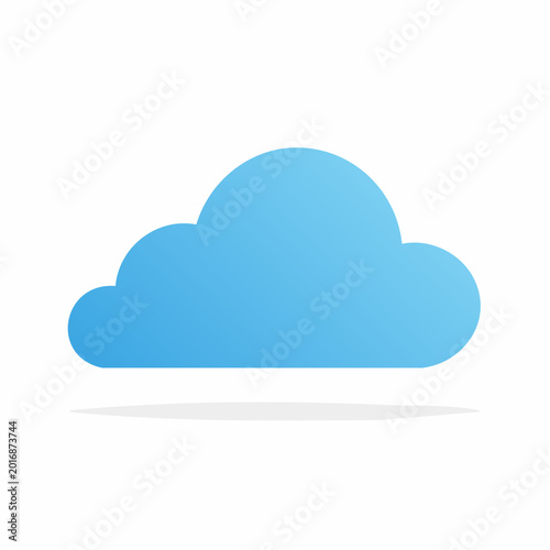 Blue Cloud Icon with Shadow