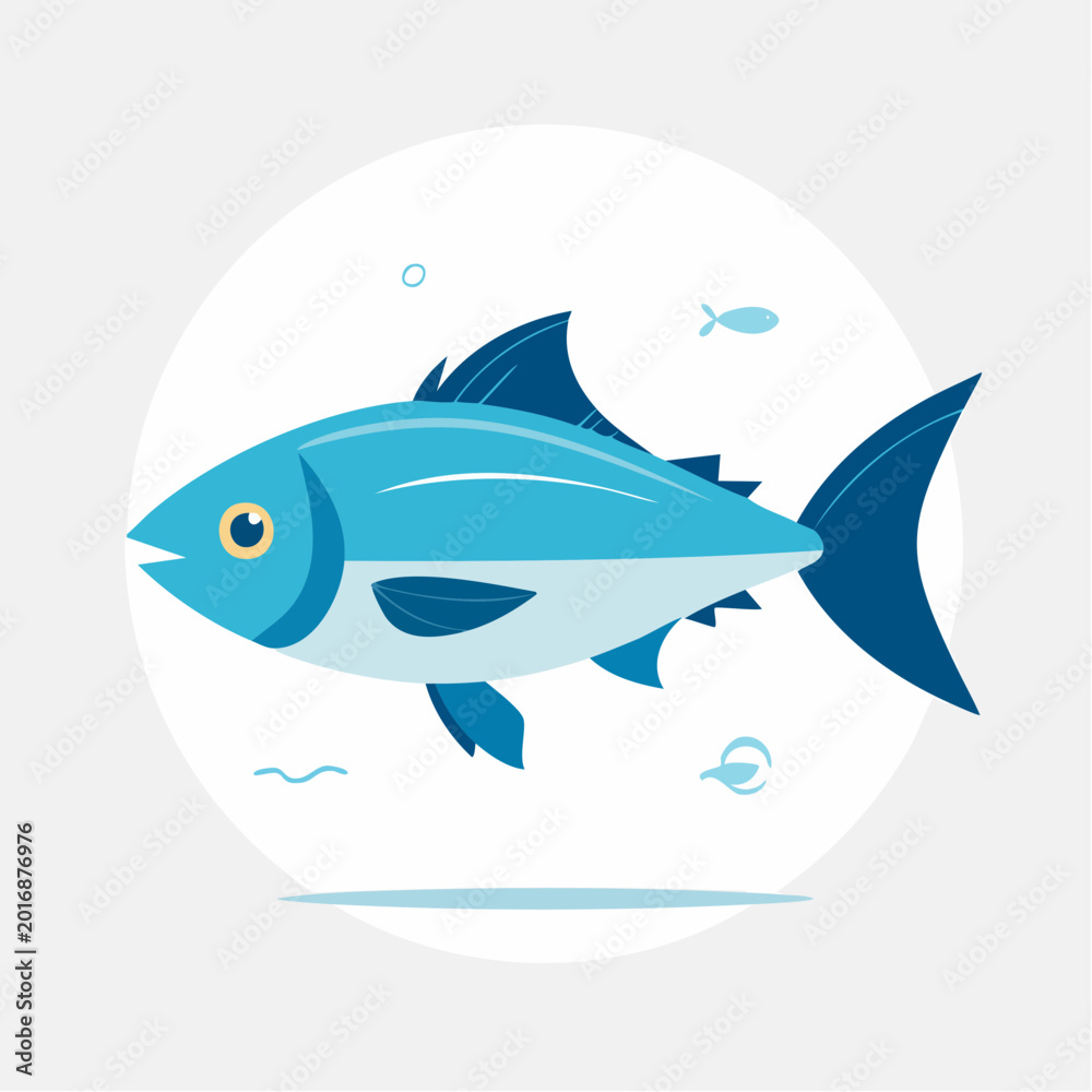 Obraz premium Stylized Blue Fish Illustration