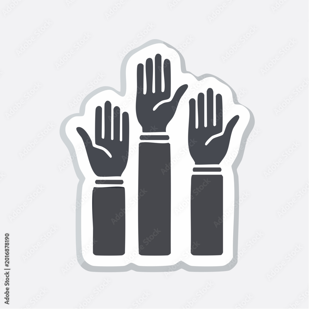Obraz premium Raised Hands Icon