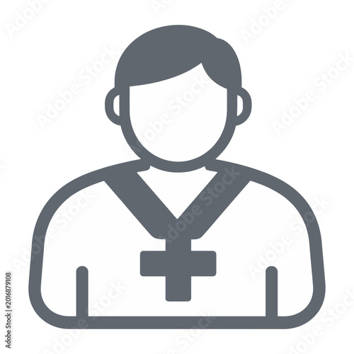 Medical professional with stethoscope flat design vector