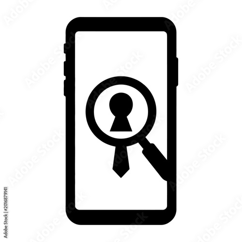 Private browsing search concept on smartphone vector flat design