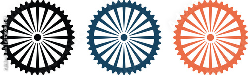 Foto Ashoka Chakra in flat style with accurate 24 spoke structure centered in white band of Indian national flag vector illustration for national identity and patriotic design themes