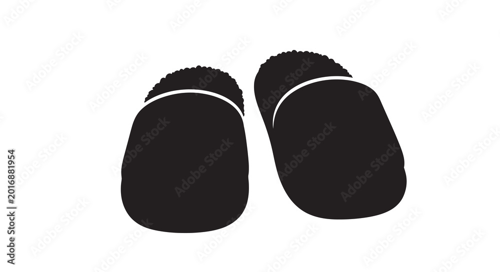 Obraz premium Pair of slippers black silhouette high quality professional