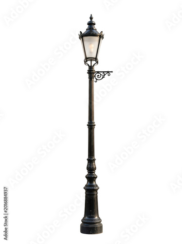 Vintage black metal street lamp post