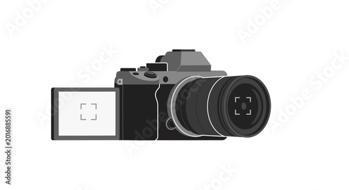 Camera body with lens attached side.