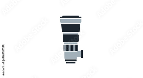 Camera lens photography equipment closeup.