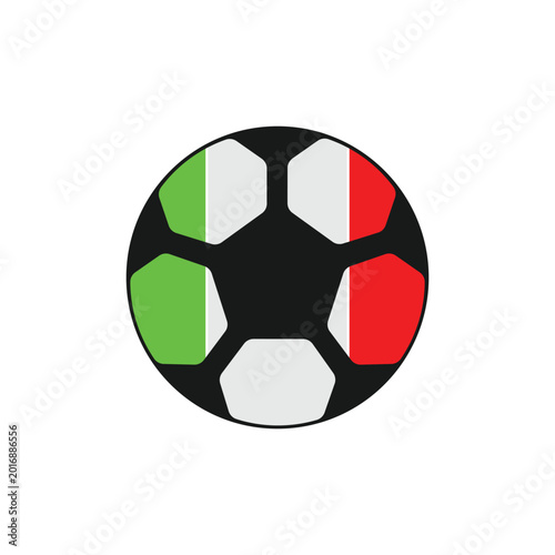 Italian flag ball icon in flat style