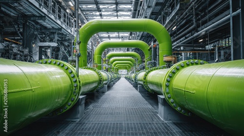 Industrial pipeline infrastructure in a chemical processing plant