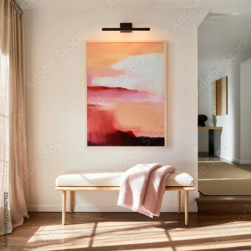 Colorful Abstract Art Display in a Bright Room With Natural Light