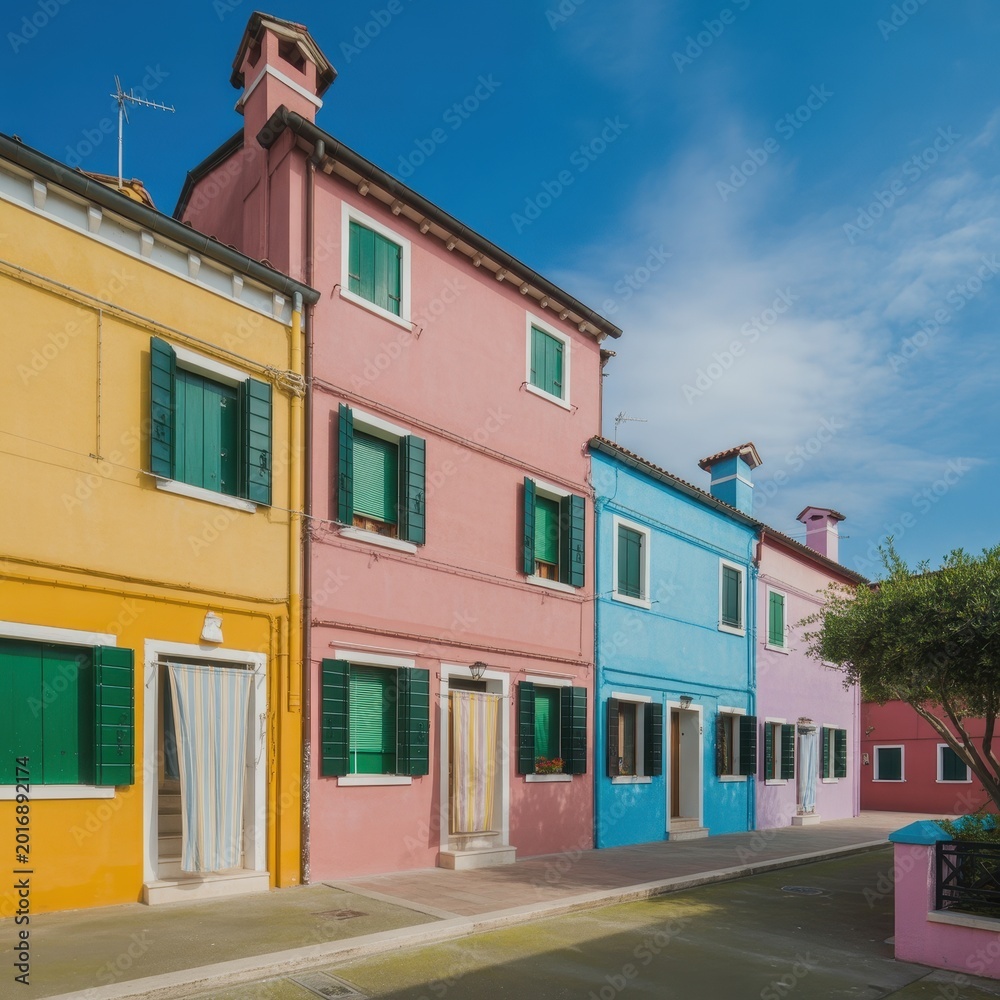 Fototapeta premium Colorful houses in Burano, Venice, Italy