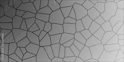 White color Broken Stained-Glass Background with black lines. Papercut geometric mosaic tiles pattern background. Abstract vector stained-glass mosaic background.