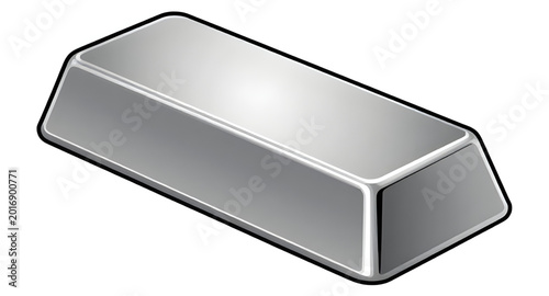 Fotografía silver, ingot, isolated, metal, bar, shiny, bullion, precious, mining, refinery,