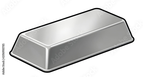 Tableau sur toile silver, metal, ingot, isolated, bar, bullion, mining, ore, refinery, shiny, prec
