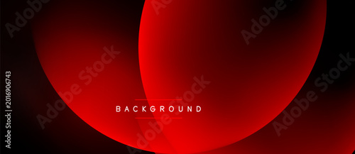 Foto Abstract red background features overlapping circular gradients