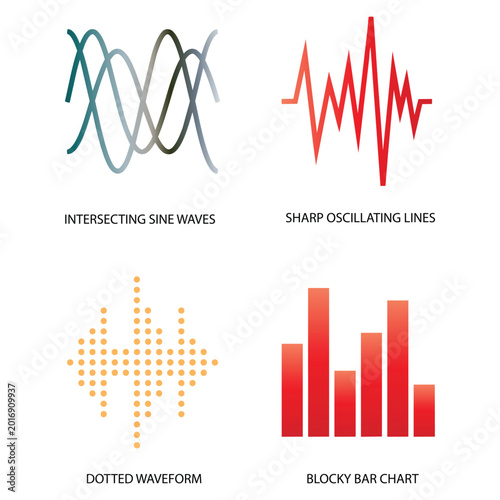 Fotografia Graphic Design Waveform Bar Chart Elements.