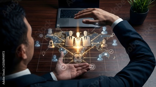 Businessman leads human resource management with a focus on recruiting and talent acquisition