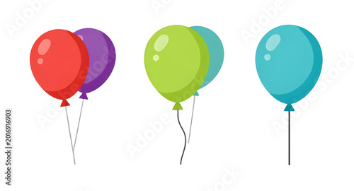 Fotografía balloon, cartoon, vector, illustration, party, celebration, birthday, colorful,